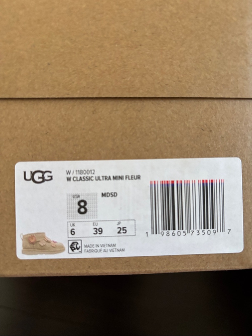UGG CLASSIC ULTRA MINI FLEUR IN MUSTARD SEED SZ 7,8 NEW IN BOX! - Picture 9 of 10